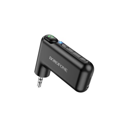 Autós Bluetooth kihangosító 3.5 mm-es Jack adapter Borofone BC35 Wideway Aux fekete
