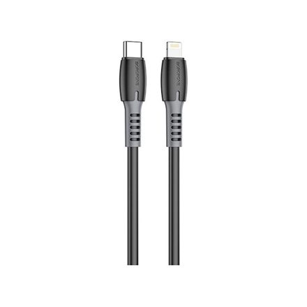 Töltő és adatkábel Type-C/Lightning csatlakozóval 1 méter 3A PD 20W Borofone BX62 Bonus fekete