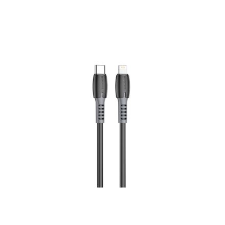 Töltő és adatkábel Type-C/Lightning csatlakozóval 1 méter 3A PD 20W Borofone BX62 Bonus fekete