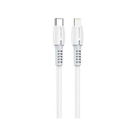 Töltő és adatkábel Type-C/Lightning csatlakozóval 1 méter 3A PD 20W Borofone BX62 Bonus fehér