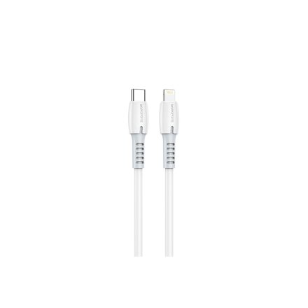 Töltő és adatkábel Type-C/Lightning csatlakozóval 1 méter 3A PD 20W Borofone BX62 Bonus fehér
