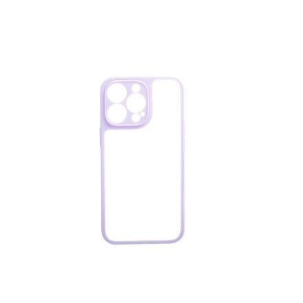 Matt 0.38 mm vastag átlátszó TPU telefontok iPhone 13 Mini lila kerettel