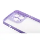 Matt 0.38 mm vastag átlátszó TPU telefontok iPhone 13 Mini lila kerettel