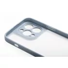 Matt 0.38 mm vastag átlátszó TPU telefontok iPhone 13 Mini világoskék kerettel