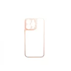 Matt 0.38 mm vastag átlátszó TPU telefontok iPhone 13 Mini rózsaszín kerettel