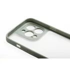 Matt 0.38 mm vastag átlátszó TPU telefontok iPhone 13 Pro zöld kerettel