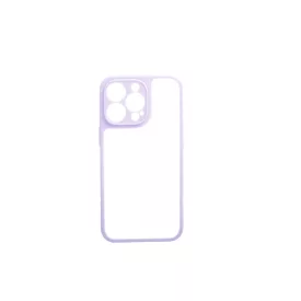   Matt 0.38 mm vastag átlátszó TPU telefontok iPhone 13 Pro lila kerettel