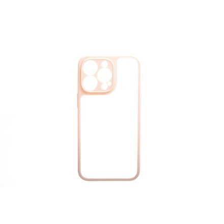 Matt 0.38 mm vastag átlátszó TPU telefontok iPhone 13 Pro rózsaszín kerettel