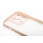 Matt 0.38 mm vastag átlátszó TPU telefontok iPhone 13 Pro rózsaszín kerettel