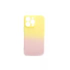 Színátmenetes sárga-rózsaszín gumis TPU tok iPhone 13 Pro TJ