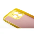 Színátmenetes sárga-rózsaszín gumis TPU tok iPhone 13 Pro TJ