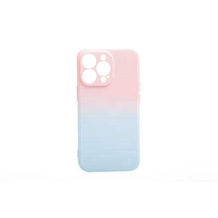 Színátmenetes rózsaszín-kék gumis TPU tok iPhone 13 Pro TJ