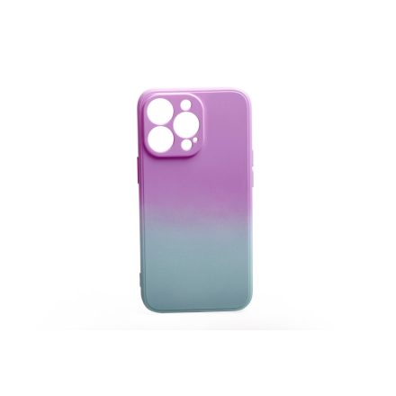 Színátmenetes lila-zöld gumis TPU tok iPhone 13 Pro TJ