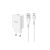 USB portos hálózati gyorstöltő QC3.0 18W + Type-C 1 méteres kábel YooUp G05 Long Journey fehér