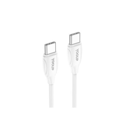 Töltő és adatkábel Type-C/Type-C csatlakozóval PD 60W 1 méter YooUp L01 Benefit fehér