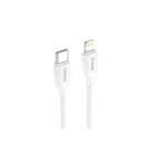 Töltő és adatkábel Type-C/Lightning csatlakozóval PD 20W 1 méter YooUp L01 Benefit fehér
