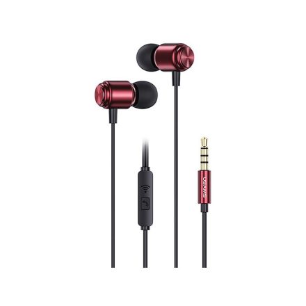 Vezetékes fülhallgató, headset 3,5 mm-es Jack csatlakozóval Usams SJ548 Ep-44 piros