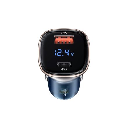Dupla portos (USB+Type-C) autós gyorstöltő 72W Usams CC155 C29 
