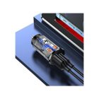 Usams CC127 C25 Dupla Portos (USB+Type-C) Autós Gyorstöltő 42.5W átlátszó-fekete