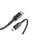 Töltő és adatkábel USB/Type-C csatlakozóval 3A 1.2 méter Veger AC02 fekete