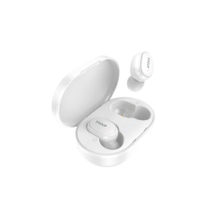 Bluetooth fülhallgató, stereo headset YooUp E07 TWS 5.0 fehér