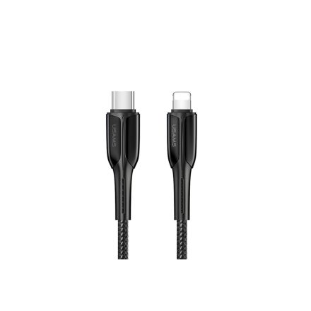 Töltő és adatkábel Type-C/Lightning csatlakozóval PD 20W 1.2 méter Usams U42 SJ401 fekete