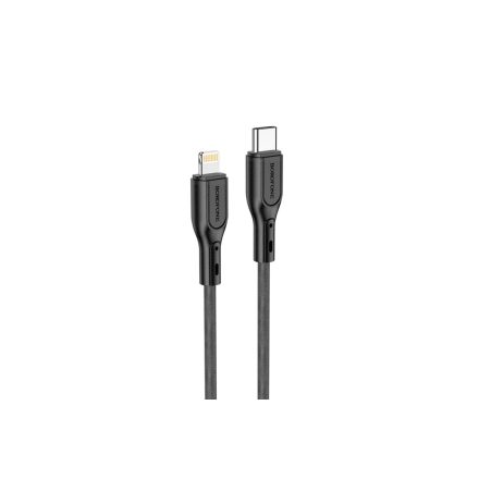 Töltő és adatkábel Type-C/Lightning csatlakozóval 1 méter 3A PD 20W Borofone BX66 Wide fekete