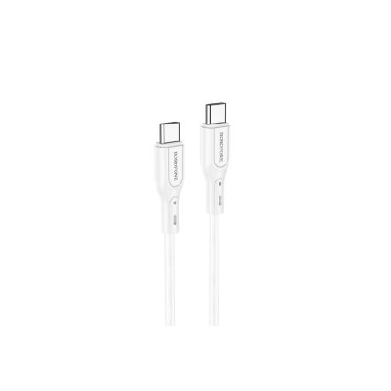 Töltő és adatkábel Type-C/Type-C csatlakozóval 60W 3A 1 méter Borofone BX66 Wide fehér