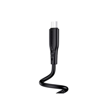 Töltő és adatkábel USB/Micro-USB csatlakozóval 2.4A 1 méter Borofone BX48 fekete