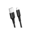 Töltő és adatkábel Lightning csatlakozóval 2.4A 1 méter Borofone BX47 Coolway fekete