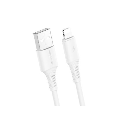 Töltő és adatkábel Lightning csatlakozóval 2.4A 1 méter Borofone BX47 Coolway fehér
