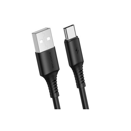 Töltő és adatkábel USB/Type-C csatlakozóval 2.4A 1 méter Borofone BX47 Coolway fekete