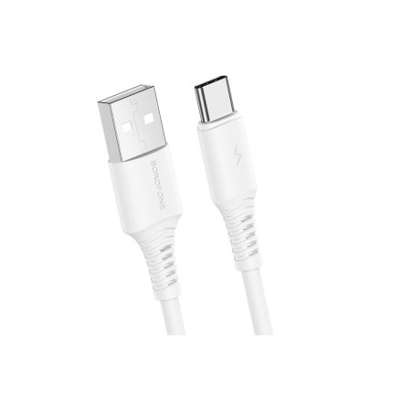 Töltő és adatkábel USB/Type-C csatlakozóval 2.4A 1 méter Borofone BX47 Coolway fehér