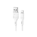 Töltő és adatkábel Lightning csatlakozóval 2.4A 1 méter Borofone BX43 Cooljoy fehér