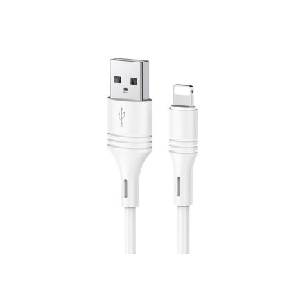 Töltő és adatkábel Lightning csatlakozóval 2.4A 1 méter Borofone BX43 Cooljoy fehér