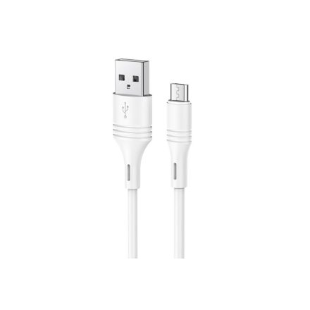 Töltő és adatkábel USB/Micro-USB csatlakozóval 2.4A 1 méter Borofone BX43 Cooljoy fehér
