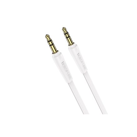 3.5 mm-es Jack csatlakozós audiókábel 1 méter Borofone BL6 Aux Audio fehér