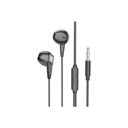 Vezetékes fülhallgató, headset 3,5 mm-es Jack csatlakozóval Borofone BM68 Kelly fekete