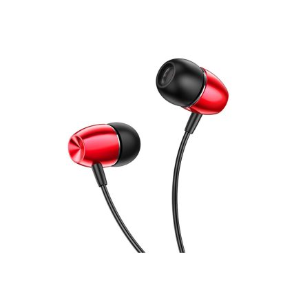 Vezetékes fülhallgató, headset 3,5 mm-es Jack csatlakozóval Borofone BM57 Platinum piros