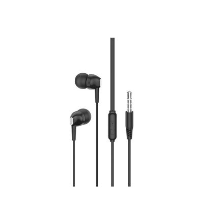 Vezetékes fülhallgató, headset 3,5 mm-es Jack csatlakozóval Borofone BM51 Hoari fekete