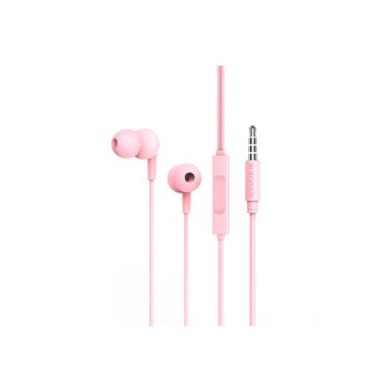 Vezetékes fülhallgató, headset 3,5 mm-es Jack csatlakozóval Borofone BM49 Player pink