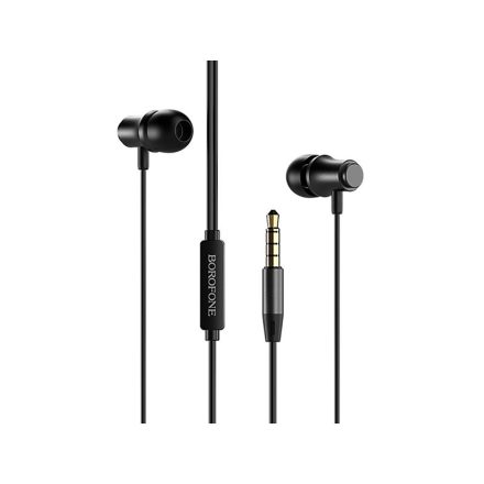 Vezetékes fülhallgató, headset 3,5 mm-es Jack csatlakozóval Borofone BM29 Gratified fekete