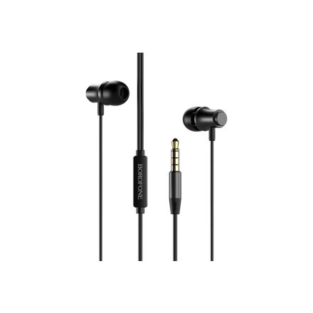 Vezetékes fülhallgató, headset 3,5 mm-es Jack csatlakozóval Borofone BM29 Gratified fekete
