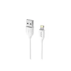 Töltő és adatkábel Lightning csatlakozóval 2.4A 2 méter YooUp L01A Benefit fehér