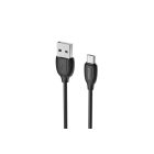 Töltő és adatkábel USB/Micro-USB csatlakozóval 2.4A 2 méter  YooUp L01A Benefit fekete