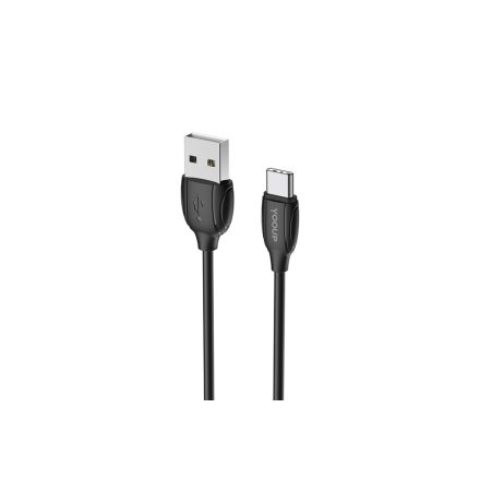 Töltő és adatkábel USB/Type-C csatlakozóval 2.4A 2 méter YooUp L01A Benefit fekete