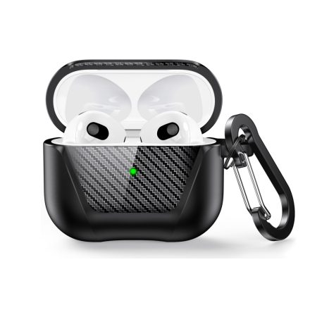 TPU szilikontok carbon mintás Airpods 3 fekete