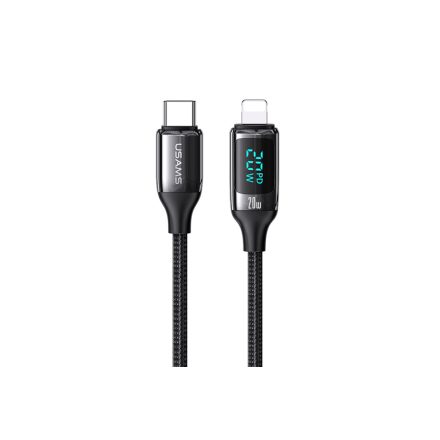 Töltő és adatkábel Type-C/Lightning csatlakozóval PD 20W 1.2 méter Usams SJ545 U78 fekete