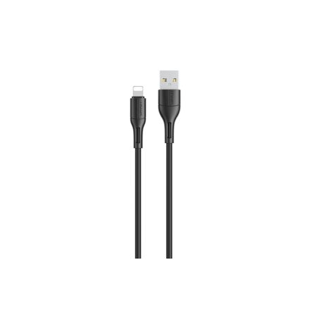 Töltő és adatkábel Lightning csatlakozóval 2A 1 méter Usams SJ500 U68 fekete