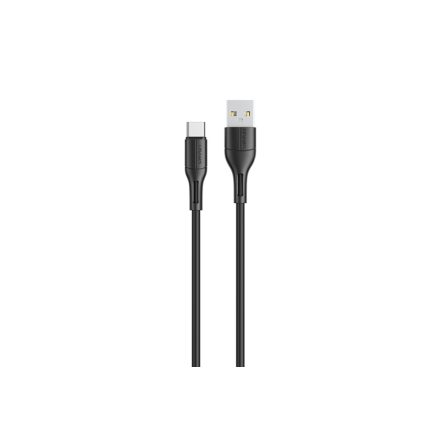 Töltő és adatkábel USB/Type-C csatlakozóval 3A 1.2 méter Usams SJ501 U68 fekete